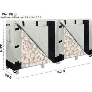 Firewood Rack Cover 8ft Log Stand Holder Storage Log Holder Wood Pile  Khaki